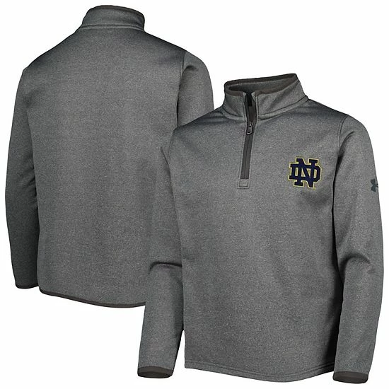 Youth Under Armour Heathered Gray Notre Dame Fighting Irish Fleece Quarter-Zip Jacket 1 Youth Under Armour Heathered Gray Notre Dame Fighting Irish Fleece Quarter-Zip Jacket