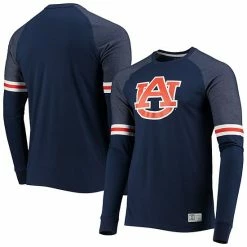 Men's Under Armour Navy Auburn Tigers Game Day Sleeve Stripe Raglan Long Sleeve T-Shirt