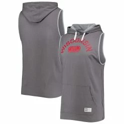 Men's Under Armour Gray Wisconsin Badgers Sleeveless Pullover Hoodie
