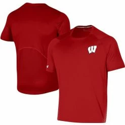 Men's Under Armour Red Wisconsin Badgers 2021 Sideline Training Performance T-Shirt