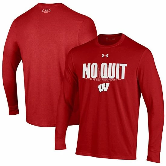 Men's Under Armour Red Wisconsin Badgers Shooter Performance Long Sleeve T-Shirt 1 Men's Under Armour Red Wisconsin Badgers Shooter Performance Long Sleeve T-Shirt