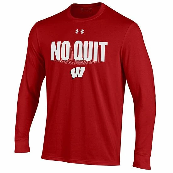 Men's Under Armour Red Wisconsin Badgers Shooter Performance Long Sleeve T-Shirt 3 Men's Under Armour Red Wisconsin Badgers Shooter Performance Long Sleeve T-Shirt - Image 3