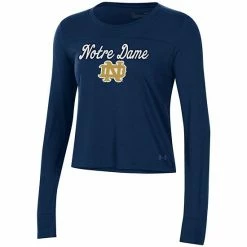 Women's Under Armour Navy Notre Dame Fighting Irish Vault Cropped Long Sleeve T-Shirt -Under Armour SHOP unnamed file 10616