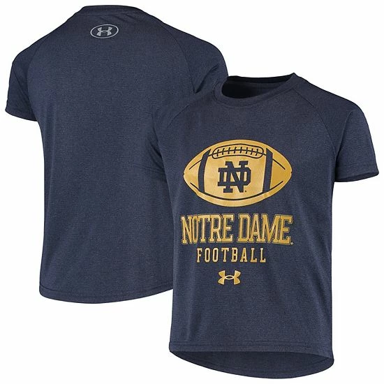 Youth Under Armour Navy Notre Dame Fighting Irish Novelty Football Raglan Performance T-Shirt 2 Youth Under Armour Navy Notre Dame Fighting Irish Novelty Football Raglan Performance T-Shirt - Image 2