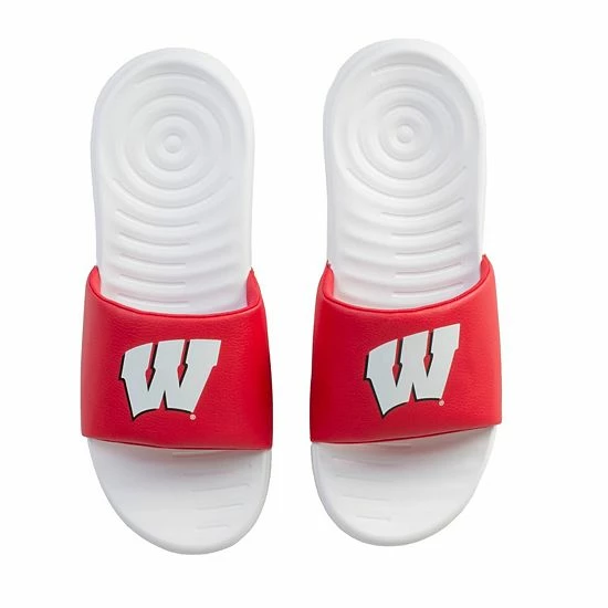 Men's Under Armour Wisconsin Badgers Ansa Slide Sandals 1 Men's Under Armour Wisconsin Badgers Ansa Slide Sandals