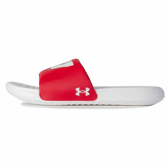Men's Under Armour Wisconsin Badgers Ansa Slide Sandals 3 Men's Under Armour Wisconsin Badgers Ansa Slide Sandals - Image 3