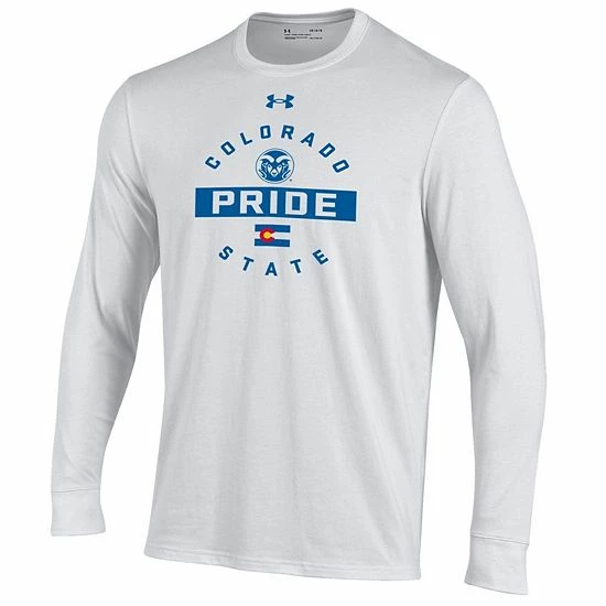 Men's Under Armour White Colorado State Rams Pride Long Sleeve T-Shirt 3 Men's Under Armour White Colorado State Rams Pride Long Sleeve T-Shirt - Image 3