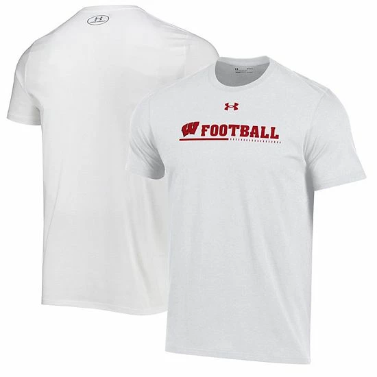 Men's Under Armour White Wisconsin Badgers 2022 Sideline Football Performance Cotton T-Shirt 1 Men's Under Armour White Wisconsin Badgers 2022 Sideline Football Performance Cotton T-Shirt