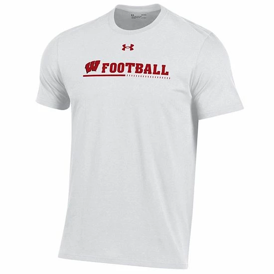 Men's Under Armour White Wisconsin Badgers 2022 Sideline Football Performance Cotton T-Shirt 3 Men's Under Armour White Wisconsin Badgers 2022 Sideline Football Performance Cotton T-Shirt - Image 3