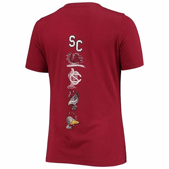 Women's Under Armour Garnet South Carolina Gamecocks Spine Print V-Neck T-Shirt 4 Women's Under Armour Garnet South Carolina Gamecocks Spine Print V-Neck T-Shirt - Image 4