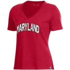 Women's Under Armour Red Maryland Terrapins Spine Print V-Neck T-Shirt 5 Women's Under Armour Red Maryland Terrapins Spine Print V-Neck T-Shirt -Under Armour SHOP unnamed file 10692