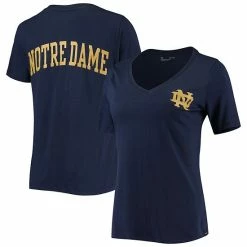 Women's Under Armour Navy Notre Dame Fighting Irish Vault V-Neck T-Shirt