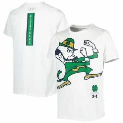 Youth Under Armour White Notre Dame Fighting Irish Oversized Logo Tech T-Shirt