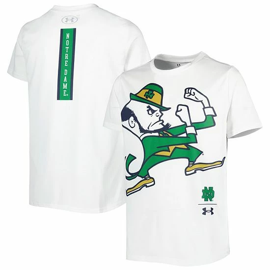 Youth Under Armour White Notre Dame Fighting Irish Oversized Logo Tech T-Shirt 1 Youth Under Armour White Notre Dame Fighting Irish Oversized Logo Tech T-Shirt