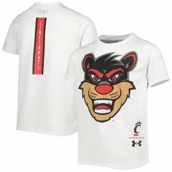 Youth Under Armour White Cincinnati Bearcats Oversized Logo Tech T-Shirt