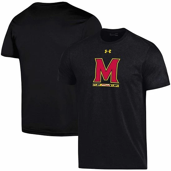 Men's Under Armour Black Maryland Terrapins School Logo Performance Cotton T-Shirt 2 Men's Under Armour Black Maryland Terrapins School Logo Performance Cotton T-Shirt - Image 2