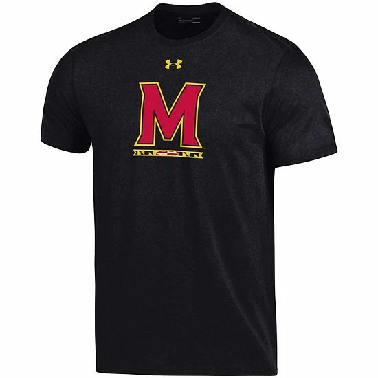 Men's Under Armour Black Maryland Terrapins School Logo Performance Cotton T-Shirt 3 Men's Under Armour Black Maryland Terrapins School Logo Performance Cotton T-Shirt - Image 3