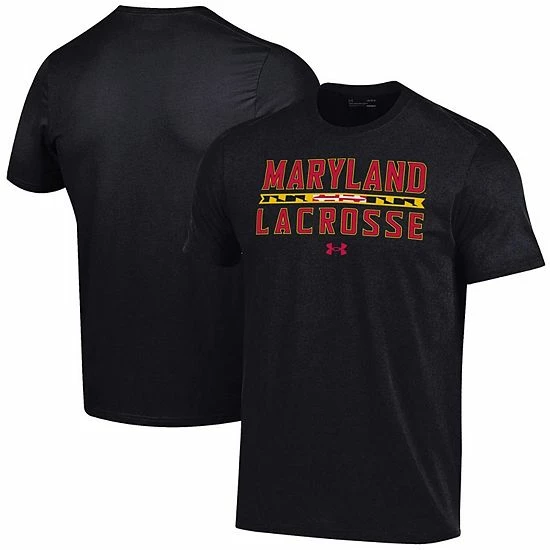 Men's Under Armour Black Maryland Terrapins Lacrosse Stack Performance T-Shirt 2 Men's Under Armour Black Maryland Terrapins Lacrosse Stack Performance T-Shirt - Image 2