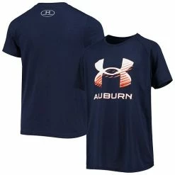 Youth Under Armour Navy Auburn Tigers Logo Lockup Performance T-Shirt