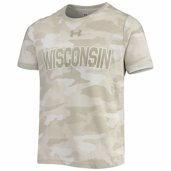Youth Under Armour Tan Wisconsin Badgers Sand Camo T-Shirt 3 Youth Under Armour Tan Wisconsin Badgers Sand Camo T-Shirt - Image 3