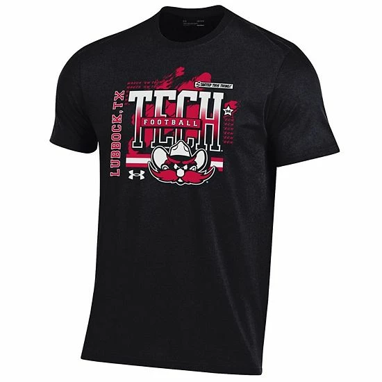 Men's Under Armour Black Texas Tech Red Raiders Throwback Special Game Performance T-Shirt 2 Men's Under Armour Black Texas Tech Red Raiders Throwback Special Game Performance T-Shirt - Image 2