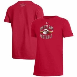 Youth Under Armour Red Maryland Terrapins Football Throwback Performance T-Shirt