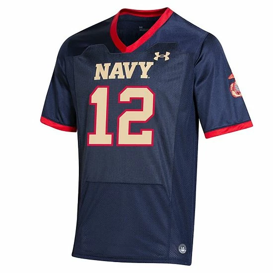 Men's Under Armour #12 Navy Navy Midshipmen USMC Premier Special Game Replica Jersey 3 Men's Under Armour #12 Navy Navy Midshipmen USMC Premier Special Game Replica Jersey - Image 3