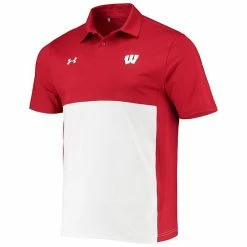 Men's Under Armour Red/White Wisconsin Badgers Blocked Coaches Performance Polo -Under Armour SHOP unnamed file 10837