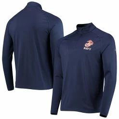 Men's Under Armour Navy Navy Midshipmen Rivalry USMC Team Issue 2.0 Special Game Quarter-Zip Jacket