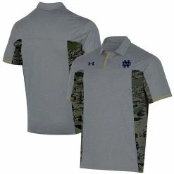 Men's Under Armour Gray Notre Dame Fighting Irish Freedom Polo
