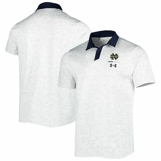 Men's Under Armour White Notre Dame Fighting Irish Static Performance Polo 2 Men's Under Armour White Notre Dame Fighting Irish Static Performance Polo - Image 2