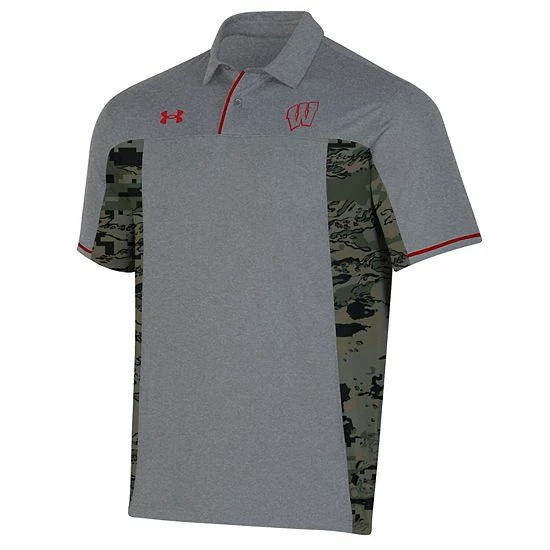 Men's Under Armour Gray Wisconsin Badgers Freedom Polo 3 Men's Under Armour Gray Wisconsin Badgers Freedom Polo - Image 3