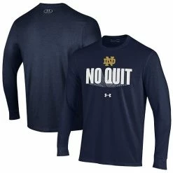 Men's Under Armour Navy Notre Dame Fighting Irish Shooter Performance Long Sleeve T-Shirt