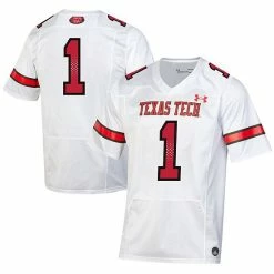 Men's Under Armour #1 White Texas Tech Red Raiders Throwback Replica Jersey