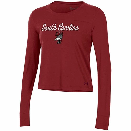 Women's Under Armour Cardinal South Carolina Gamecocks Vault Cropped Long Sleeve T-Shirt 2 Women's Under Armour Cardinal South Carolina Gamecocks Vault Cropped Long Sleeve T-Shirt - Image 2