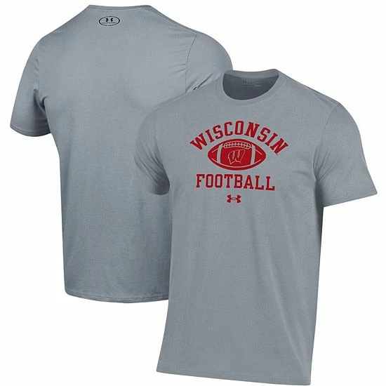 Men's Under Armour Gray Wisconsin Badgers Football Practice T-Shirt 1 Men's Under Armour Gray Wisconsin Badgers Football Practice T-Shirt