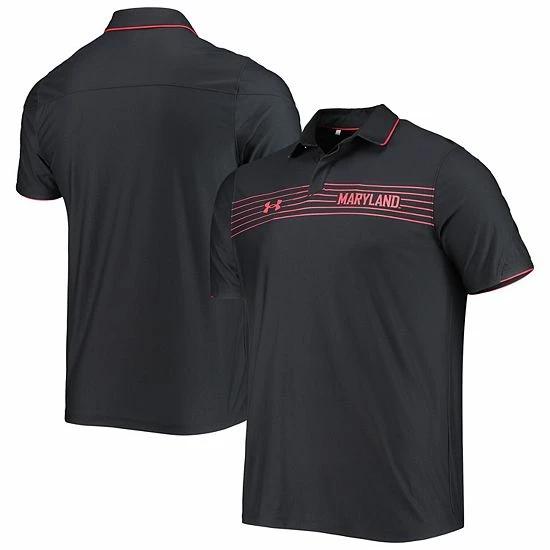 Men's Under Armour Black Maryland Terrapins Sideline Chest Stripe Performance Polo 1 Men's Under Armour Black Maryland Terrapins Sideline Chest Stripe Performance Polo