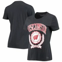 Women's Under Armour Black Wisconsin Badgers T-Shirt