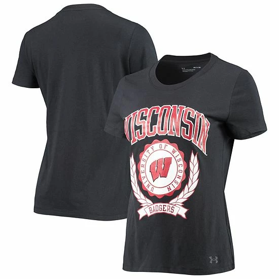 Women's Under Armour Black Wisconsin Badgers T-Shirt 1 Women's Under Armour Black Wisconsin Badgers T-Shirt