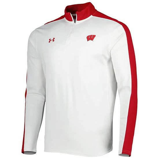Men's Under Armour White Wisconsin Badgers Lightweight Mock Neck Performance Quarter-Zip Jacket 3 Men's Under Armour White Wisconsin Badgers Lightweight Mock Neck Performance Quarter-Zip Jacket - Image 3