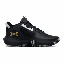Under Armour Lockdown 6 Big Kids' Basketball Shoes Black Gray Mist Lime