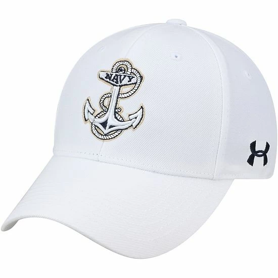 Men's Under Armour White Navy Midshipmen Classic Structured Adjustable Hat 2 Men's Under Armour White Navy Midshipmen Classic Structured Adjustable Hat - Image 2