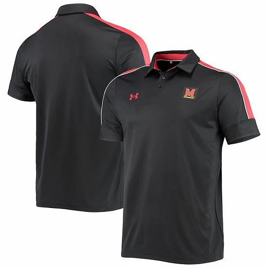 Men's Under Armour Black Maryland Terrapins Sideline Recruit Performance Polo 1 Men's Under Armour Black Maryland Terrapins Sideline Recruit Performance Polo