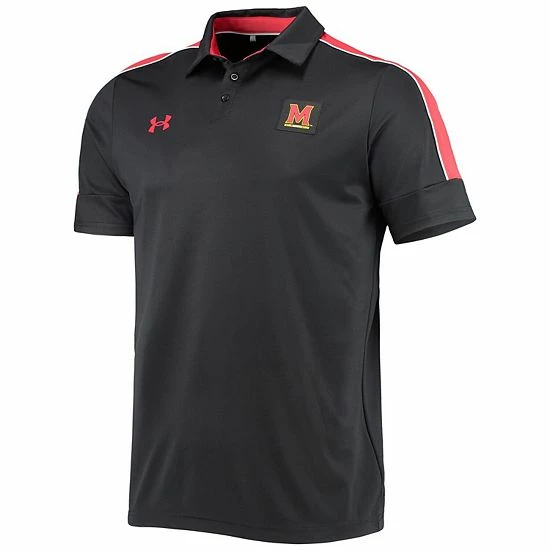 Men's Under Armour Black Maryland Terrapins Sideline Recruit Performance Polo 3 Men's Under Armour Black Maryland Terrapins Sideline Recruit Performance Polo - Image 3