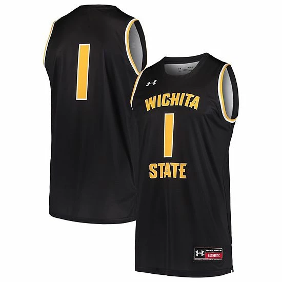 Men's Under Armour Black #1 Wichita State Shockers Basketball Replica Jersey 2 Men's Under Armour Black #1 Wichita State Shockers Basketball Replica Jersey - Image 2