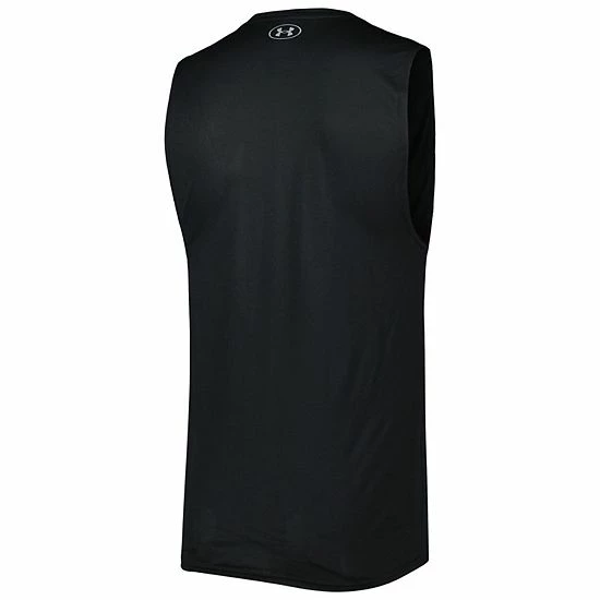 Men's Under Armour Black Maryland Terrapins Logo Striped Tech Performance Tank Top 4 Men's Under Armour Black Maryland Terrapins Logo Striped Tech Performance Tank Top - Image 4