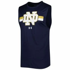 Men's Under Armour Navy Notre Dame Fighting Irish Logo Striped Tech Performance Tank Top -Under Armour SHOP unnamed file 11092