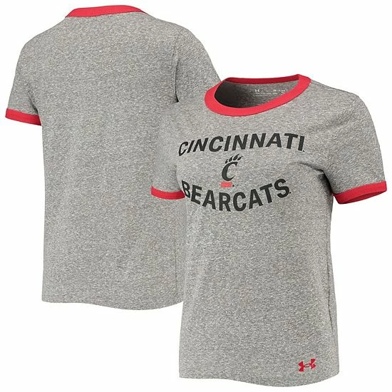 Women's Under Armour Heathered Gray Cincinnati Bearcats Siro Slub Tri-Blend Ringer T-Shirt 1 Women's Under Armour Heathered Gray Cincinnati Bearcats Siro Slub Tri-Blend Ringer T-Shirt