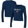 Women's Under Armour Navy Auburn Tigers Vault Cropped Long Sleeve T-Shirt