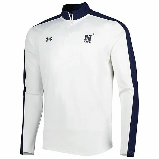 Men's Under Armour White Navy Midshipmen Lightweight Mock Neck Performance Quarter-Zip Jacket 3 Men's Under Armour White Navy Midshipmen Lightweight Mock Neck Performance Quarter-Zip Jacket - Image 3